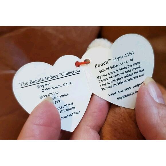 1996 TY 6 Inch Brown Kangaroo Joey Stuffed Animal Plush Toy Collectible Zoo Gift - Picture 11 of 13